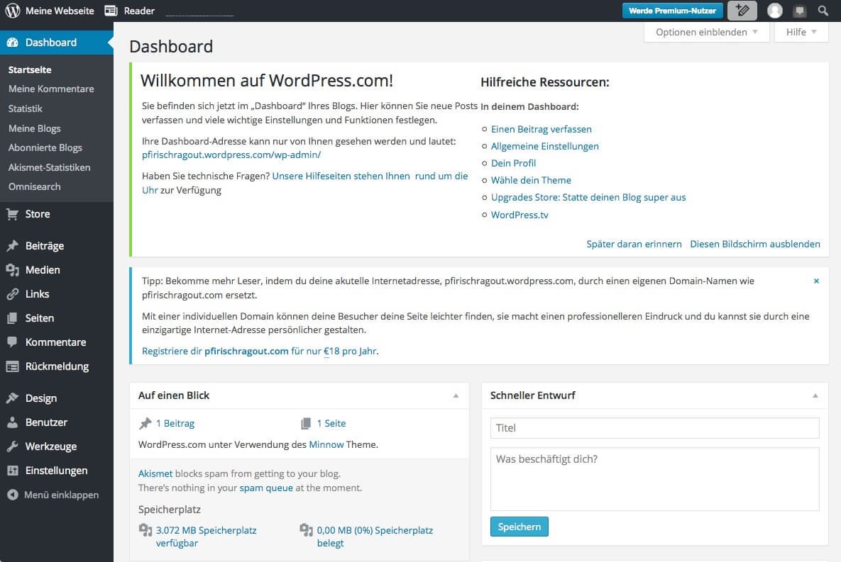 Dashboard_‹_pfirischragout_—_WordPress_-__Privater_Modus_